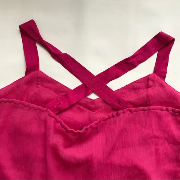 Pink American Eagle Ruffle Tank with Lace - Picture 8 of 8